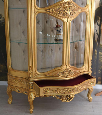 XXL Barock Vitrine Gold Standvitrine Antik cat905 Palazzo Exklusiv