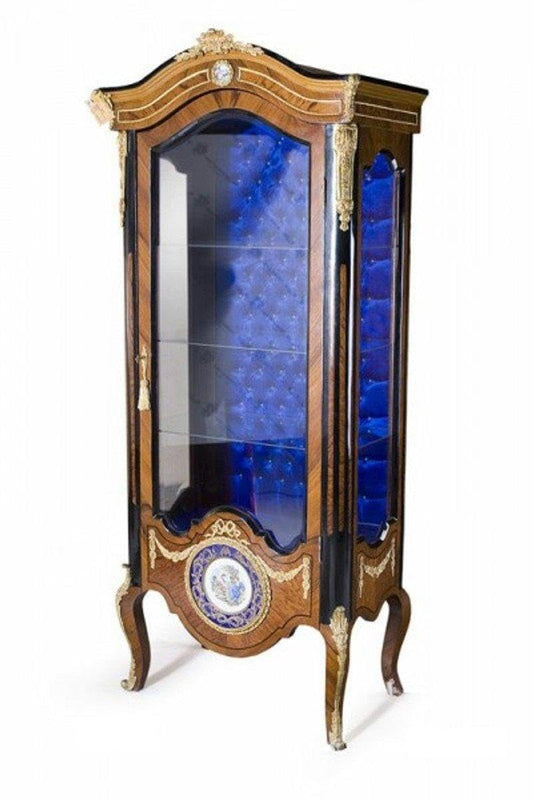 Casa Padrino Barock Vitrine 80 x 53 x H. 200 cm - Barock Wohnzimmerschrank