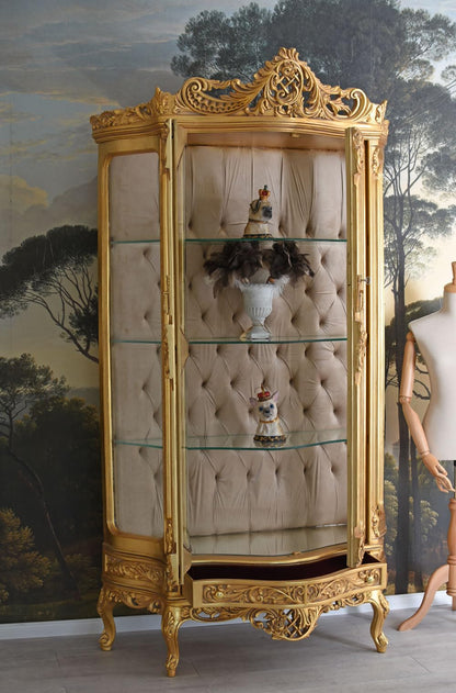 XXL Barock Vitrine Gold Standvitrine Antik cat905 Palazzo Exklusiv