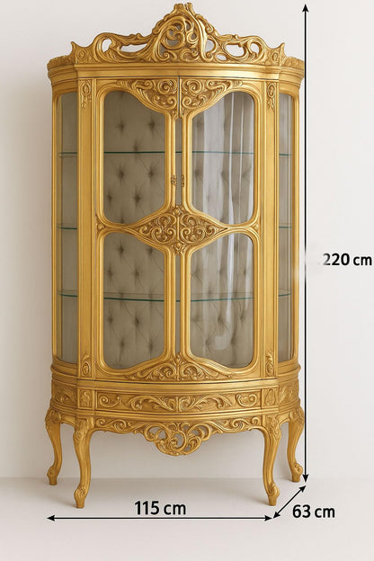 XXL Barock Vitrine Gold Standvitrine Antik cat905 Palazzo Exklusiv
