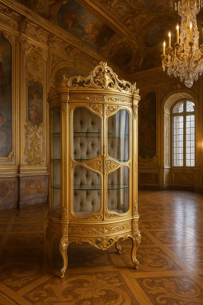 XXL Barock Vitrine Gold Standvitrine Antik cat905 Palazzo Exklusiv