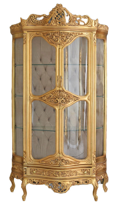 XXL Barock Vitrine Gold Standvitrine Antik cat905 Palazzo Exklusiv